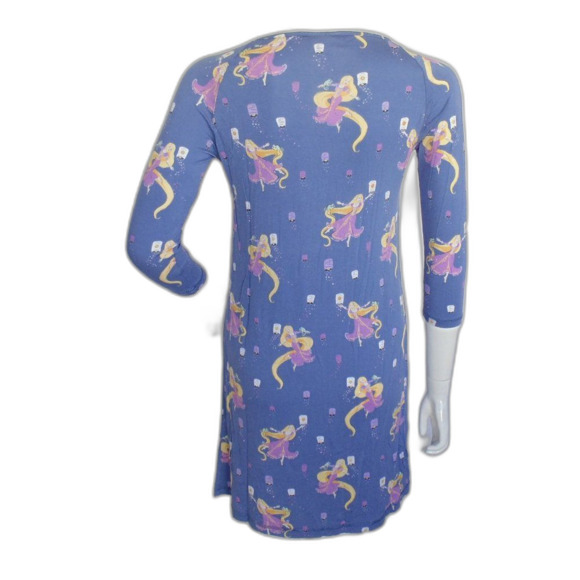DISNEY X MUNKI MUNKI Nightgown, S, Tangled, Sleep shirt, Blue, Raglan 3/4 slvs - Picture 4 of 11